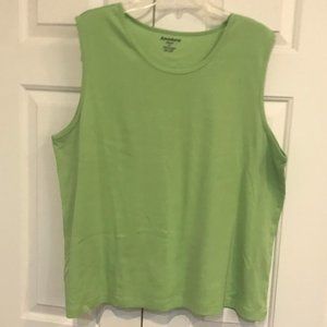 Amadora Sport Green Knit Sleeveless Top 2X NEW
